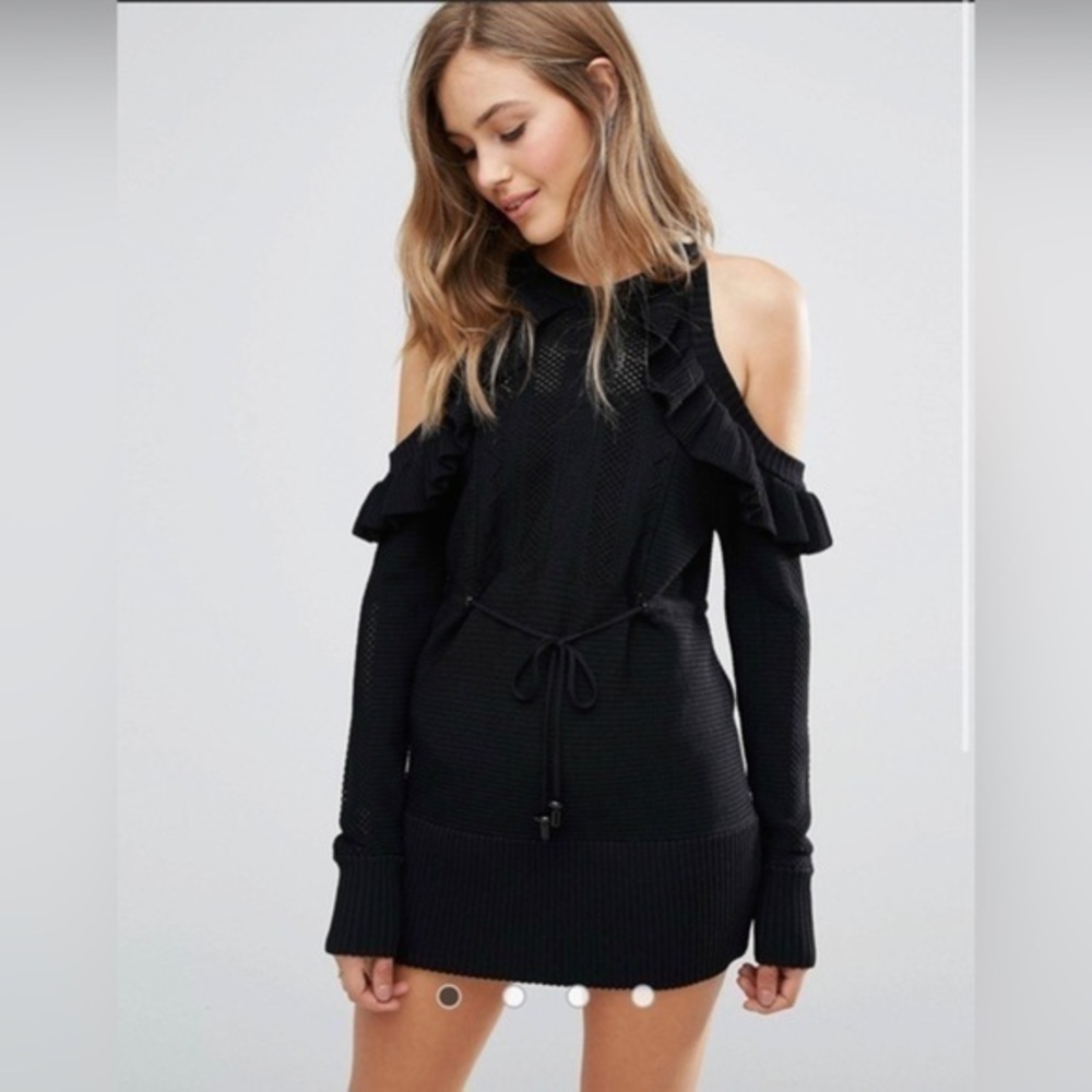 Alice McCall Between Us Cut Out Sweater Mini Dress Black Jumper 6⁠